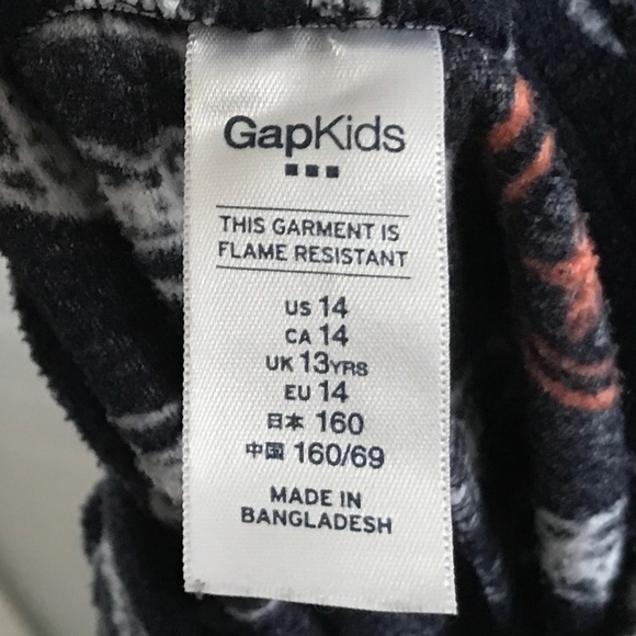 GapKids - Football pajama bottom Black/White/orange Size L - Picture 3 of 5